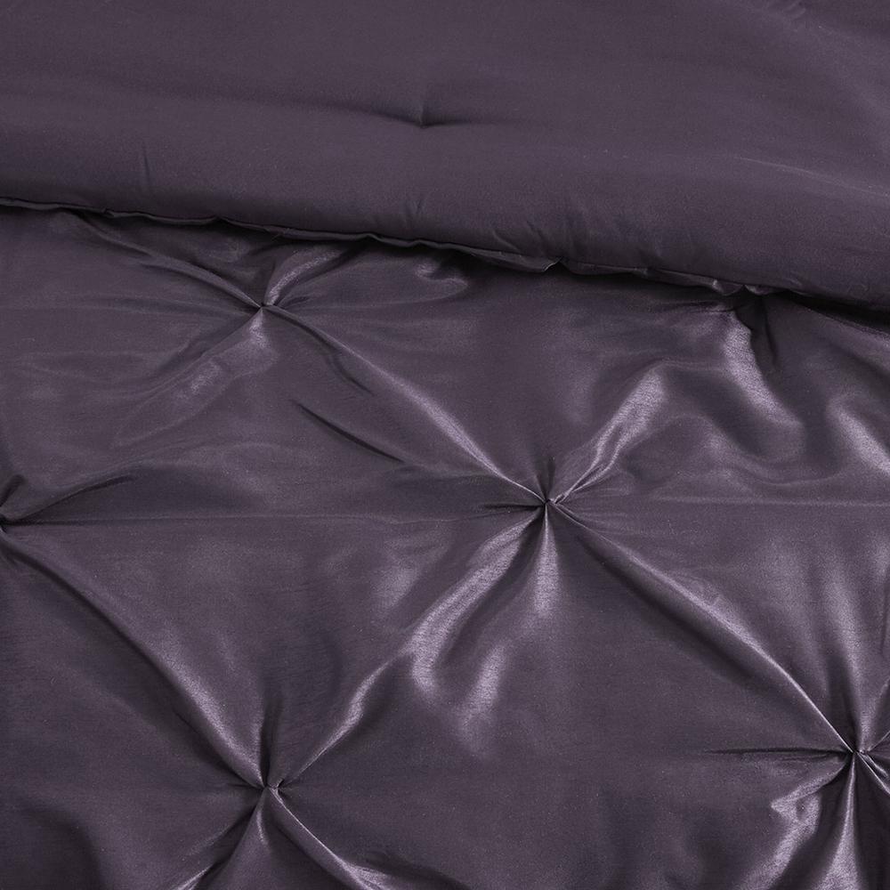 Laurel 7 Piece Tufted Comforter Set, Plum color. Picture 3