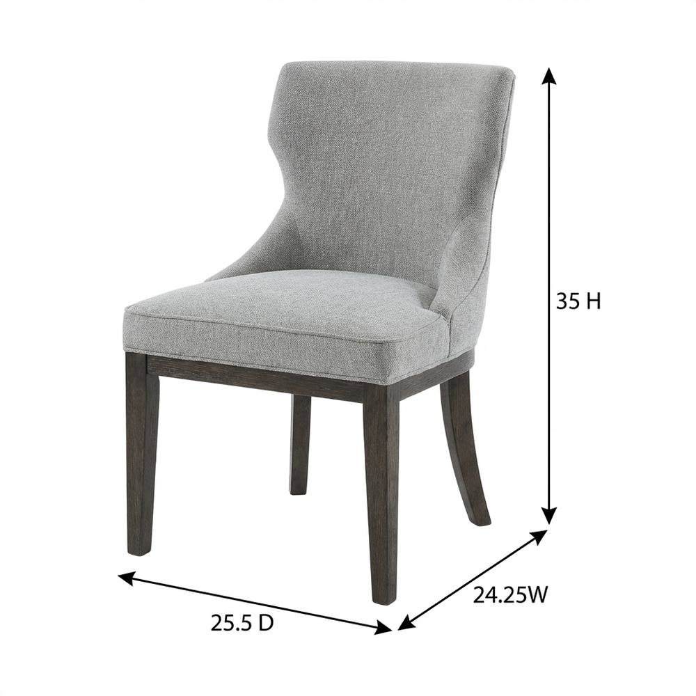 Mist Grey Dining Side Chairs with Contemporary Design and Comfort, Set of 2. Picture 7