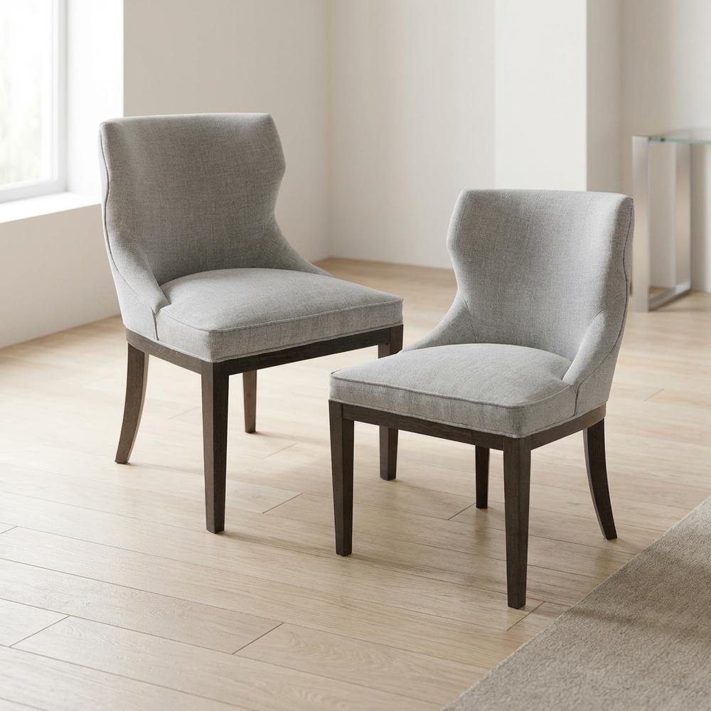 Mist Grey Dining Side Chairs with Contemporary Design and Comfort, Set of 2. Picture 9