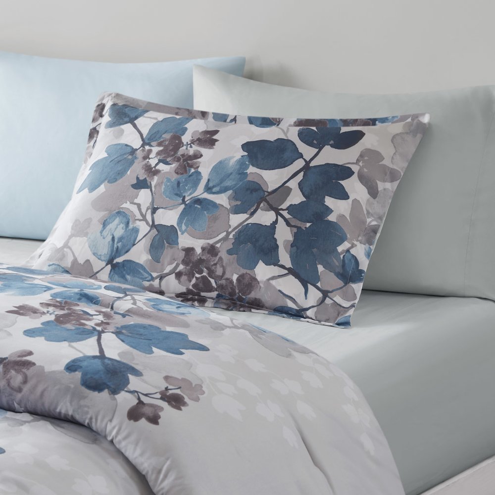 Alexis Comforter Set with Bed Sheets, Blue color. Picture 4