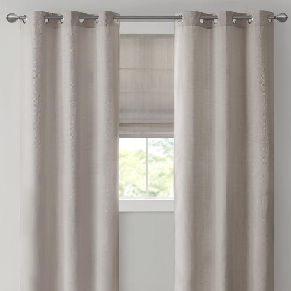 Basketweave Room Darkening Cordless Roman Shade. Picture 1