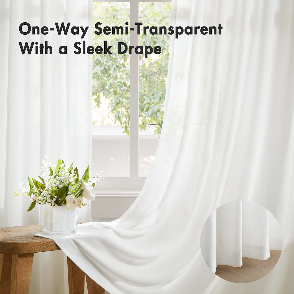 Rod Pocket with Back Tab Privacy Curtain Pair. Picture 4