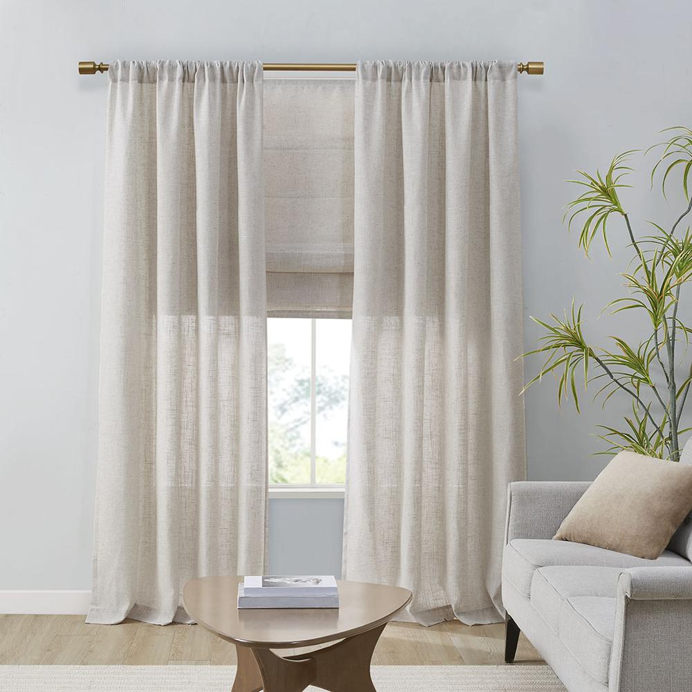 Linen Blend Light Filtering Cordless Roman Shade. Picture 2