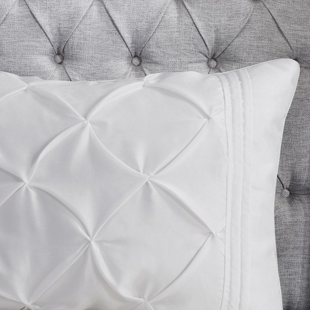 Laurel 7 Piece Tufted Comforter Set, White color. Picture 3