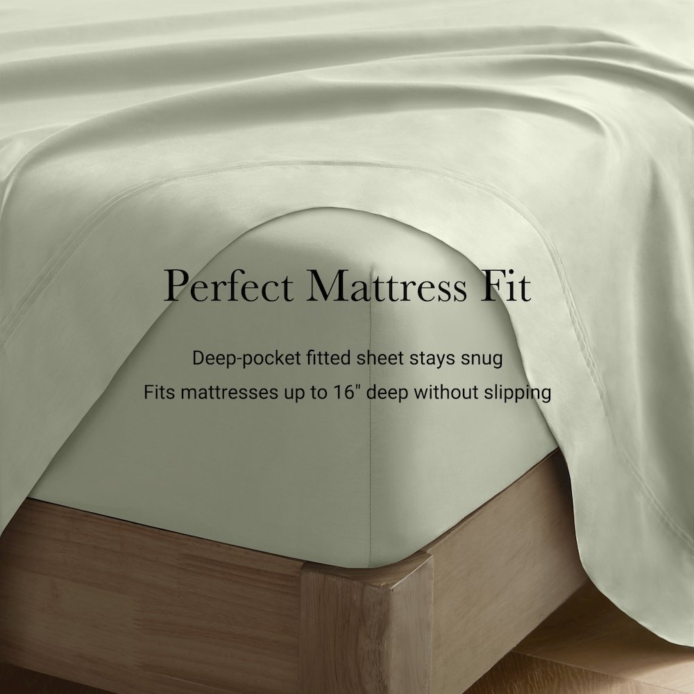 Sateen Sheet Set, Sage color. Picture 5