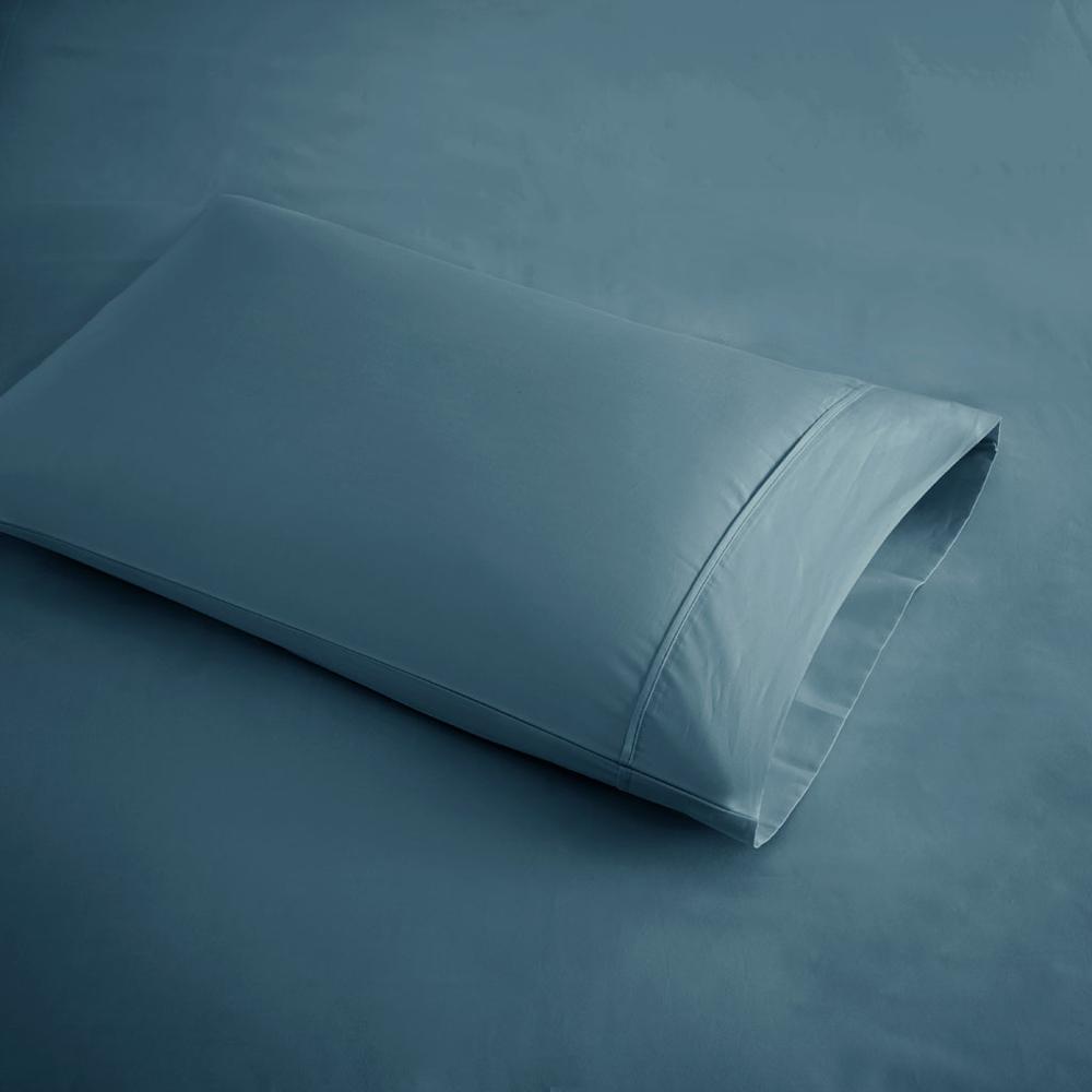 600 Thread Count Cooling Cotton Blend 4 PC Sheet Set, Teal color. Picture 1