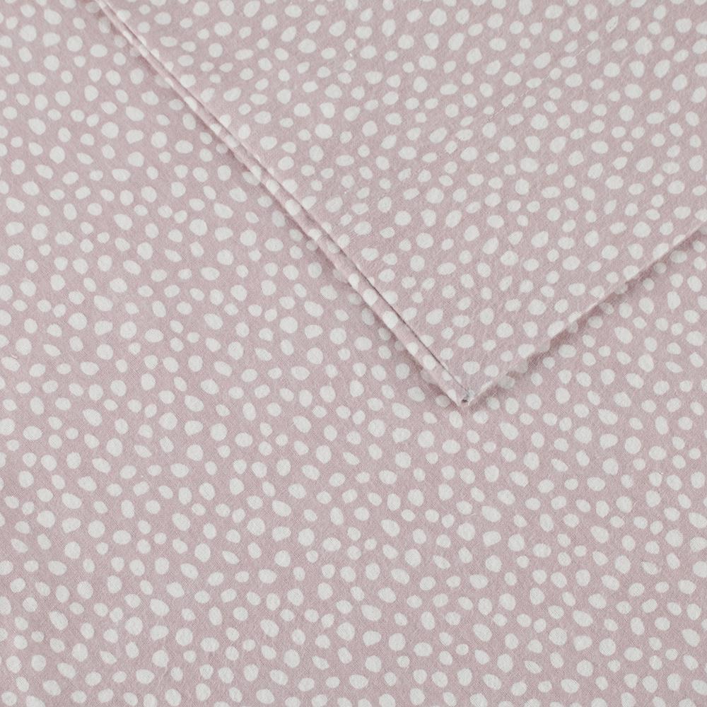 Cozy Flannel Printed Sheet Set, Blush Dots color. Picture 2