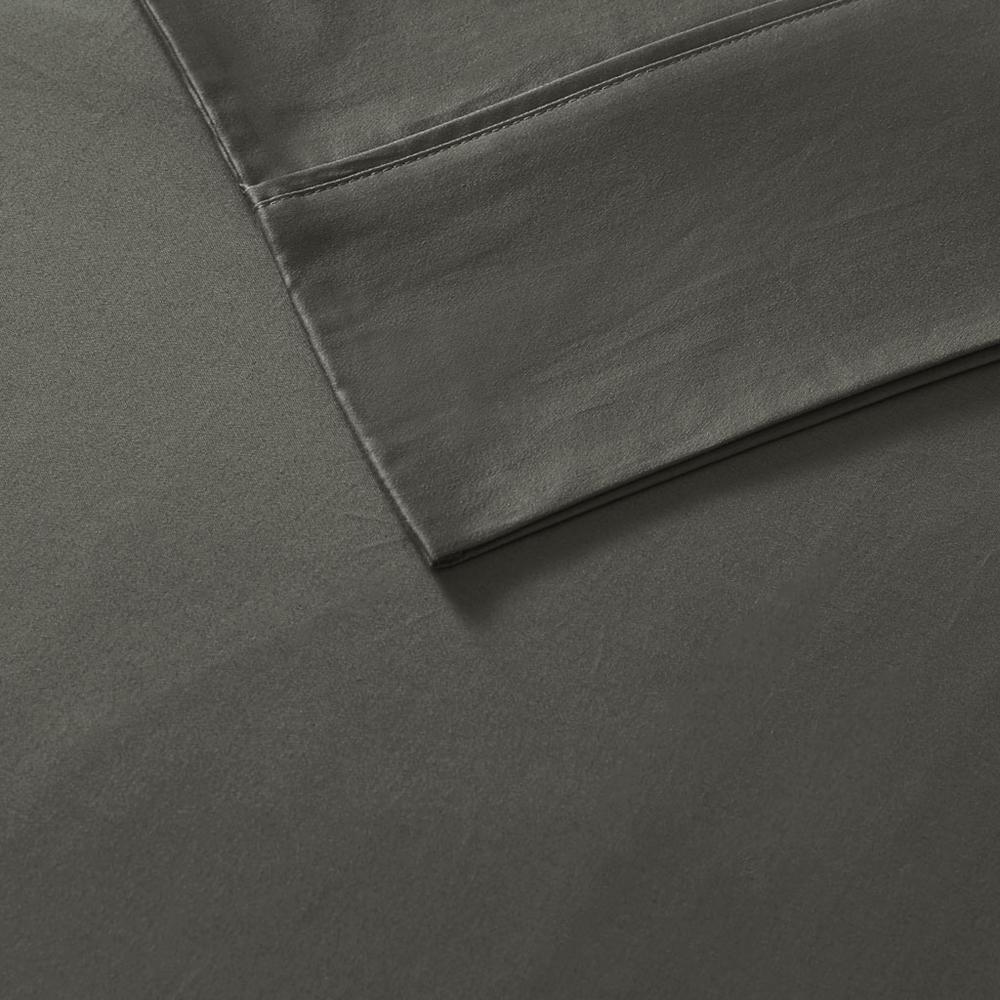 800 Thread Count Cotton Blend Sateen Sheet Set, Charcoal color. Picture 2