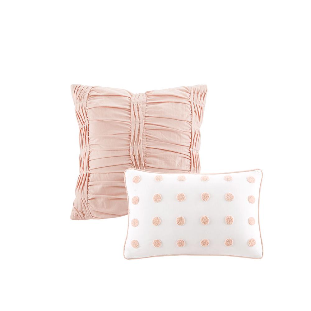 Cotton Jacquard Duvet Cover Set with Euro Shams and Throw Pillows. Picture 1