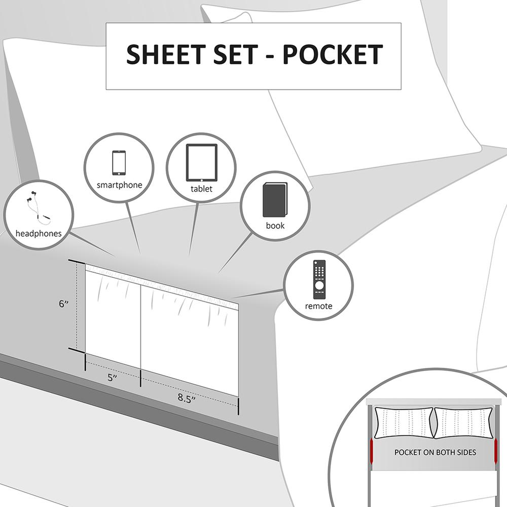 Sheet Set with Side Storage Pockets. Picture 5
