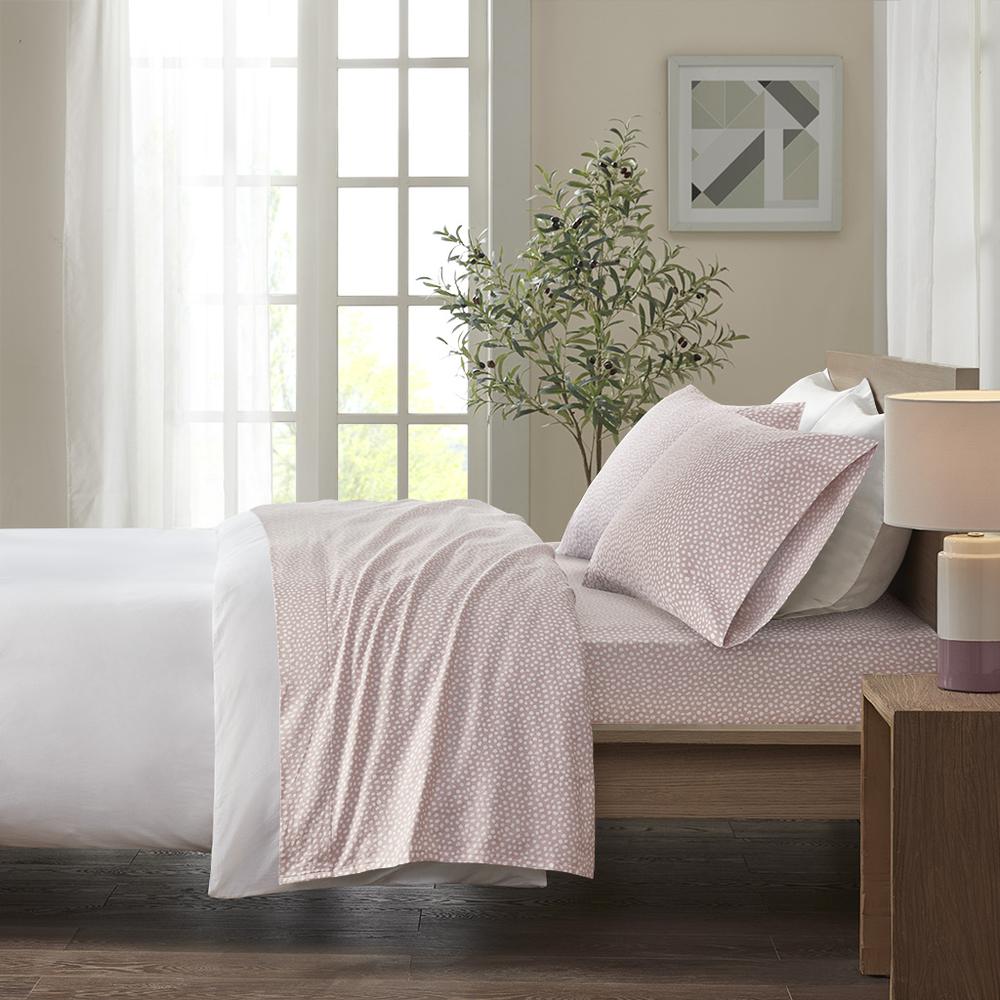 Cozy Flannel Printed Sheet Set, Blush Dots color. Picture 4
