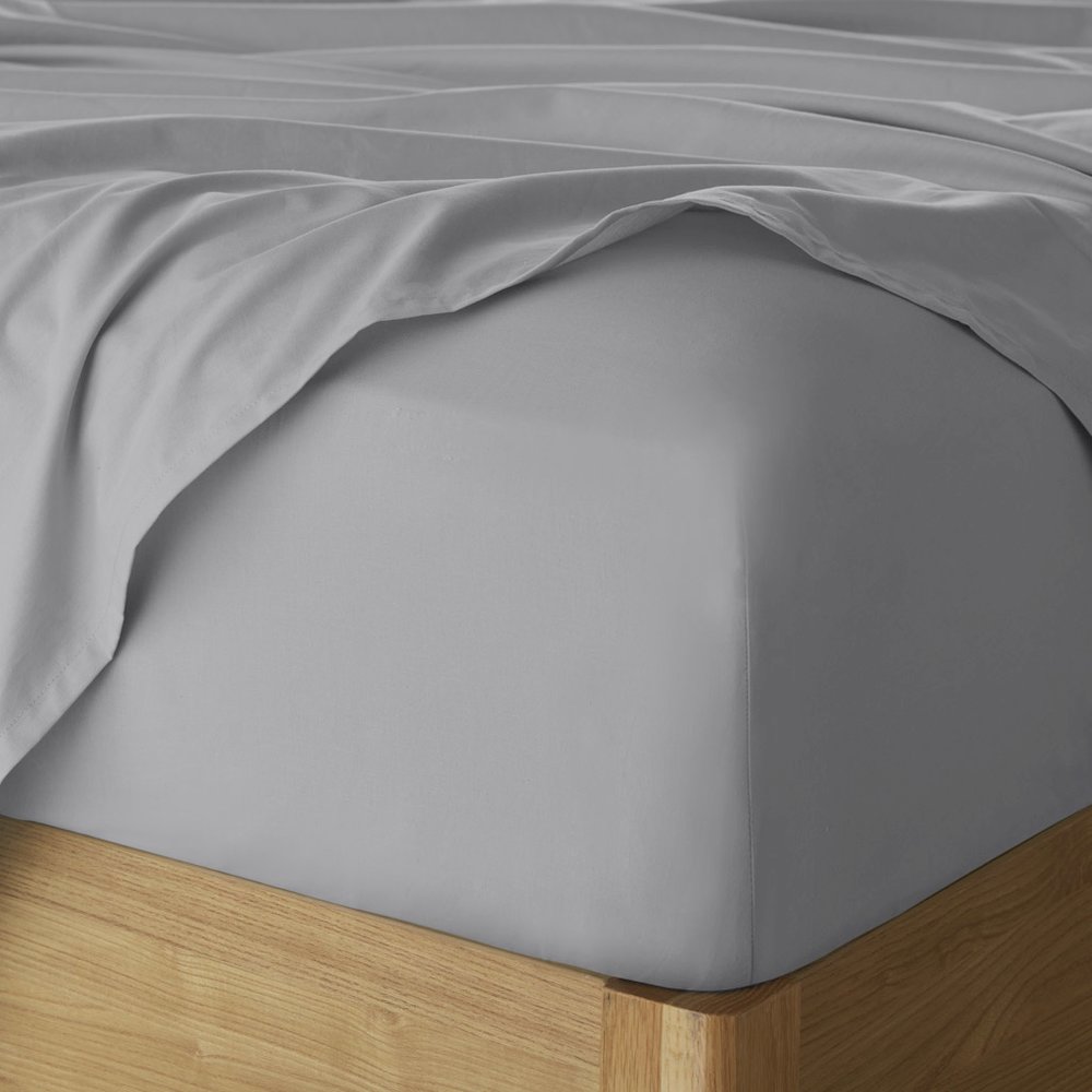 Cotton 144TC 100% Cotton Solid Sheet Set, Dark Gray color. Picture 5
