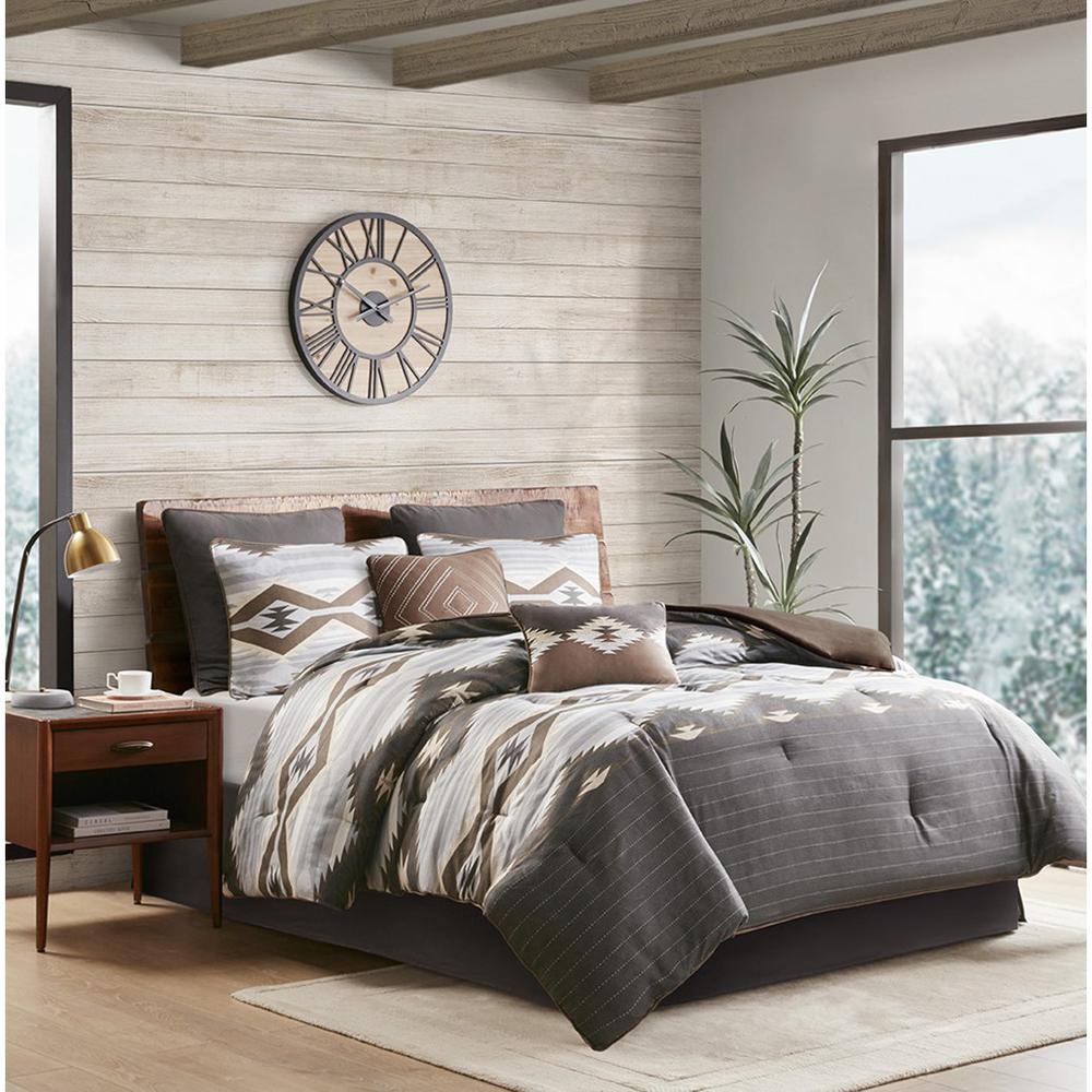 Bitter Creek Oversized Comforter Set, Grey/Brown color. Picture 4