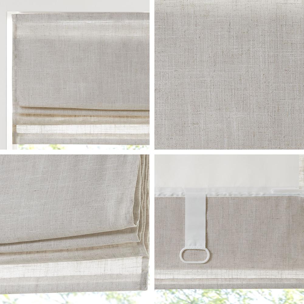Linen Blend Light Filtering Cordless Roman Shade. Picture 5