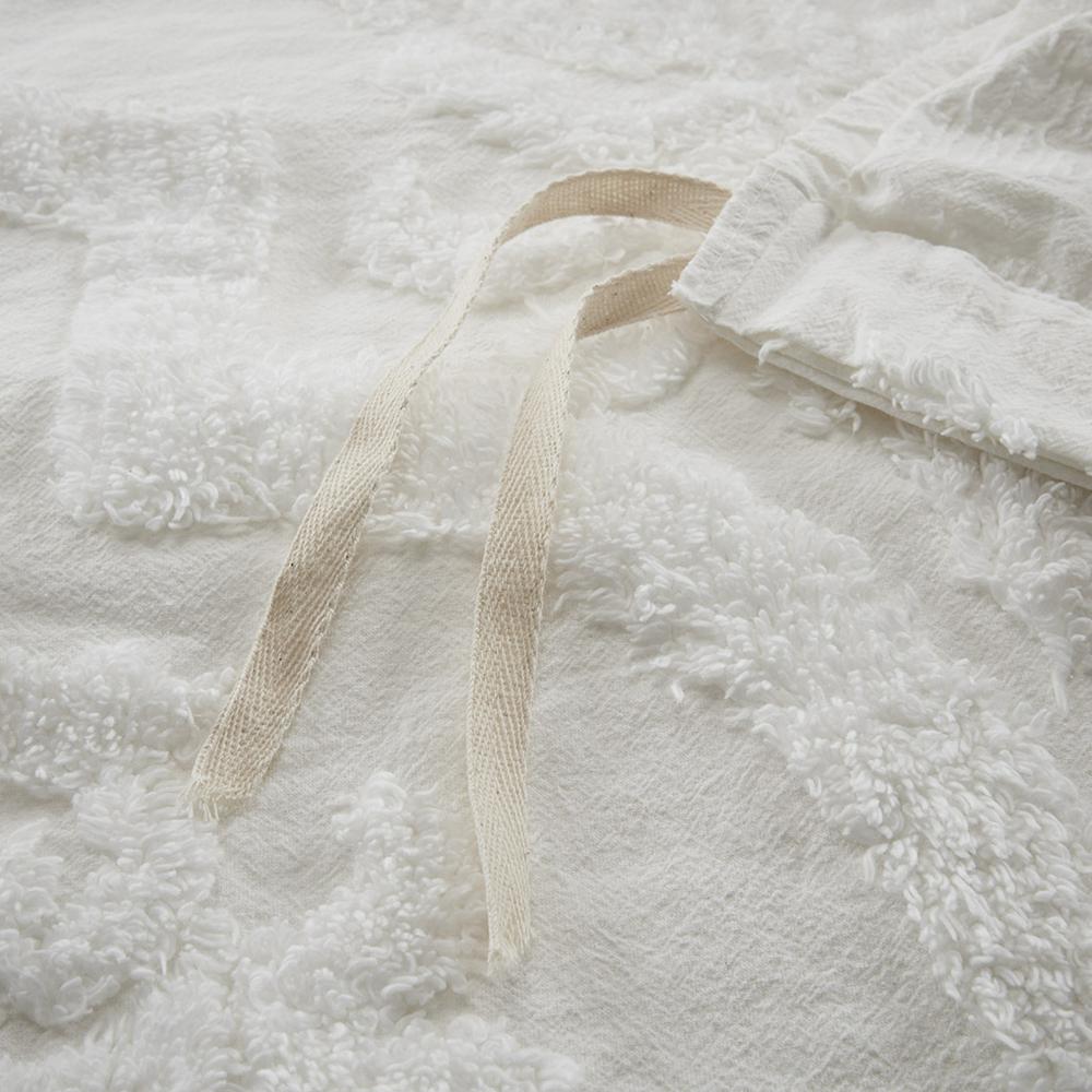 Seraphina White Chenille Duvet Cover Set, Belen Kox. Picture 6