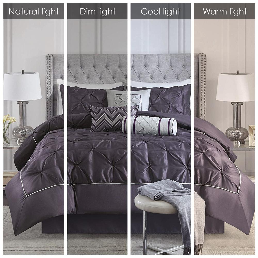 Laurel 7 Piece Tufted Comforter Set, Plum color. Picture 2