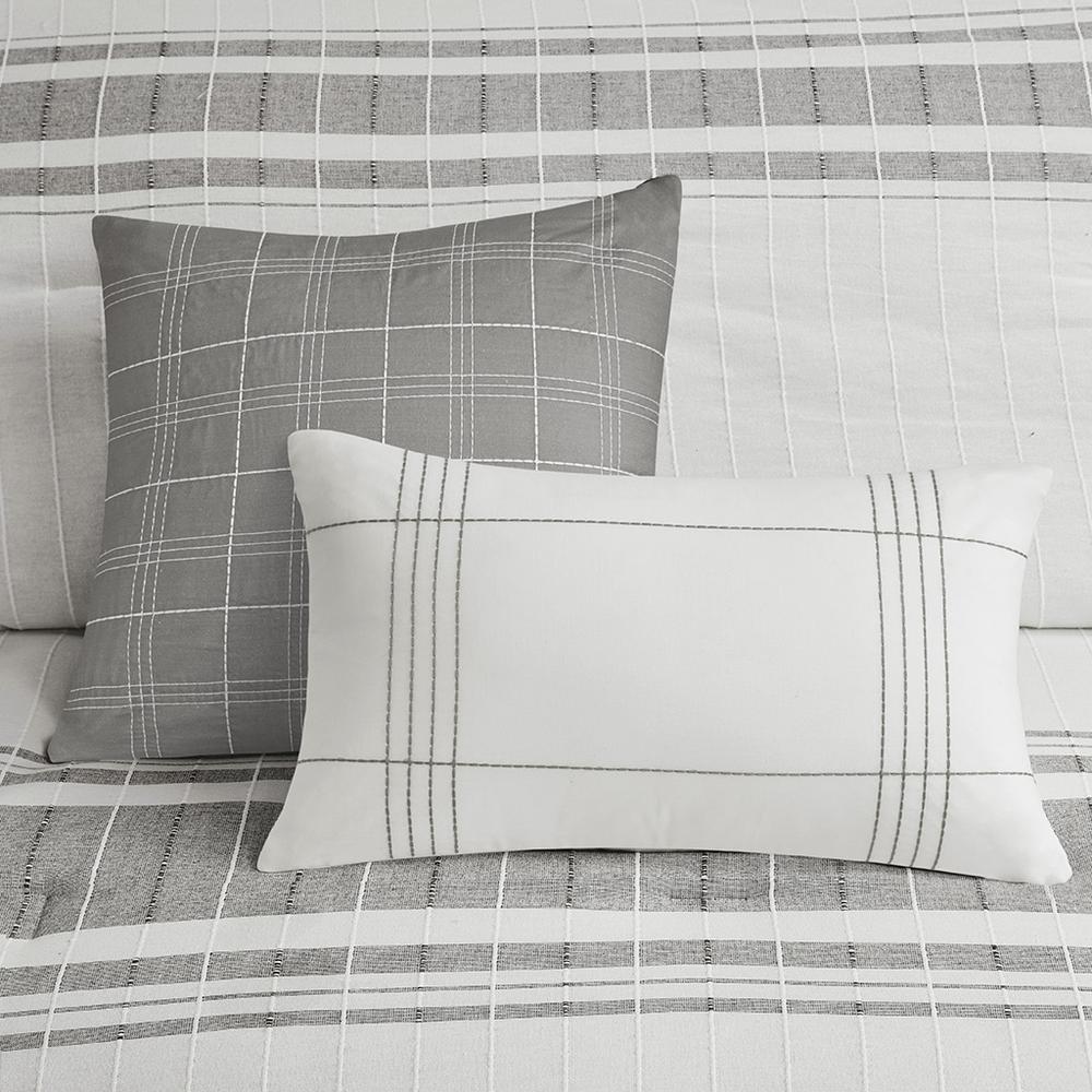 6 Piece Cotton Jacquard Oversized Comforter Set. Picture 1