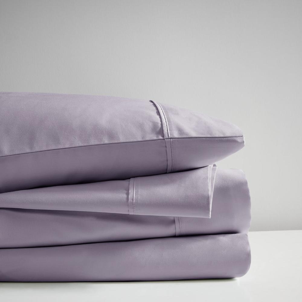 600 Thread Count Cooling Cotton Blend 4 PC Sheet Set, Purple color. Picture 2