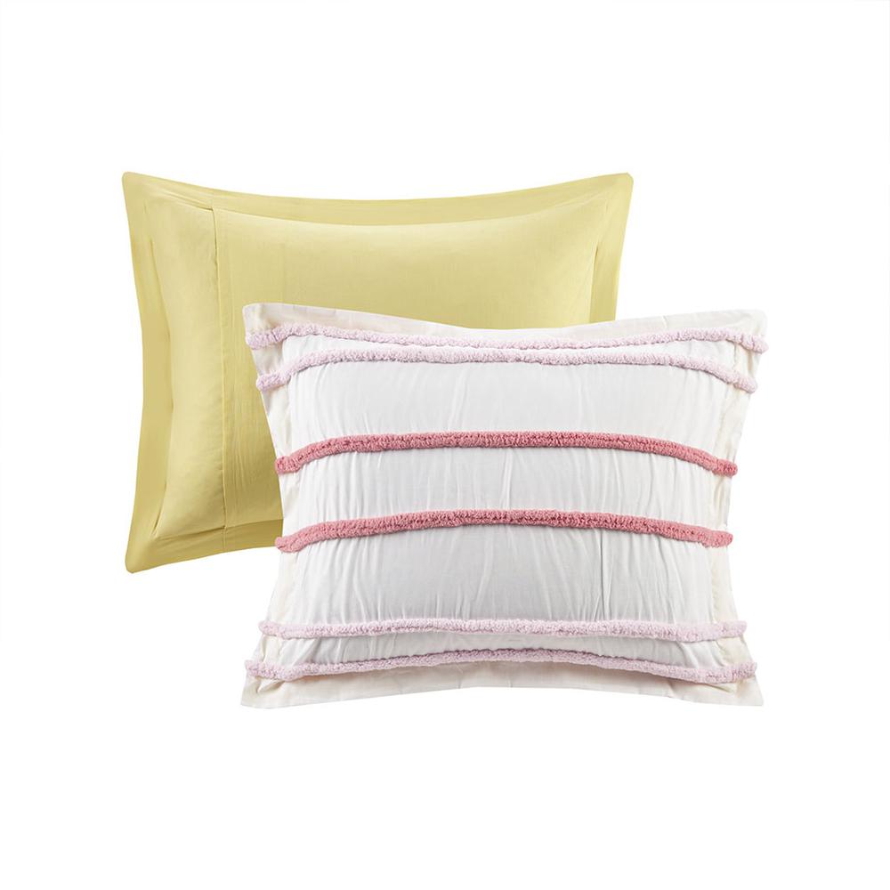 Cotton Duvet Cover Set with Chenille Trim. Picture 5