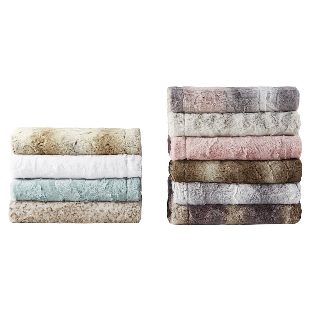 Zuri Faux Fur Throw, Grey color. Picture 2