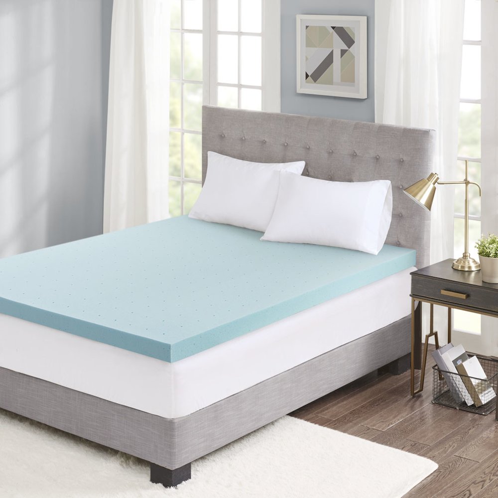 3" Cooling Gel Memory Foam Mattress Topper with Removable Cooling Cover. Picture 4