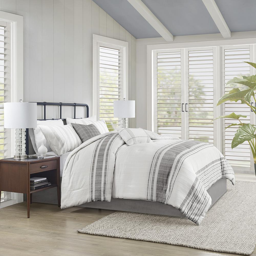 6 Piece Cotton Jacquard Oversized Comforter Set. Picture 4