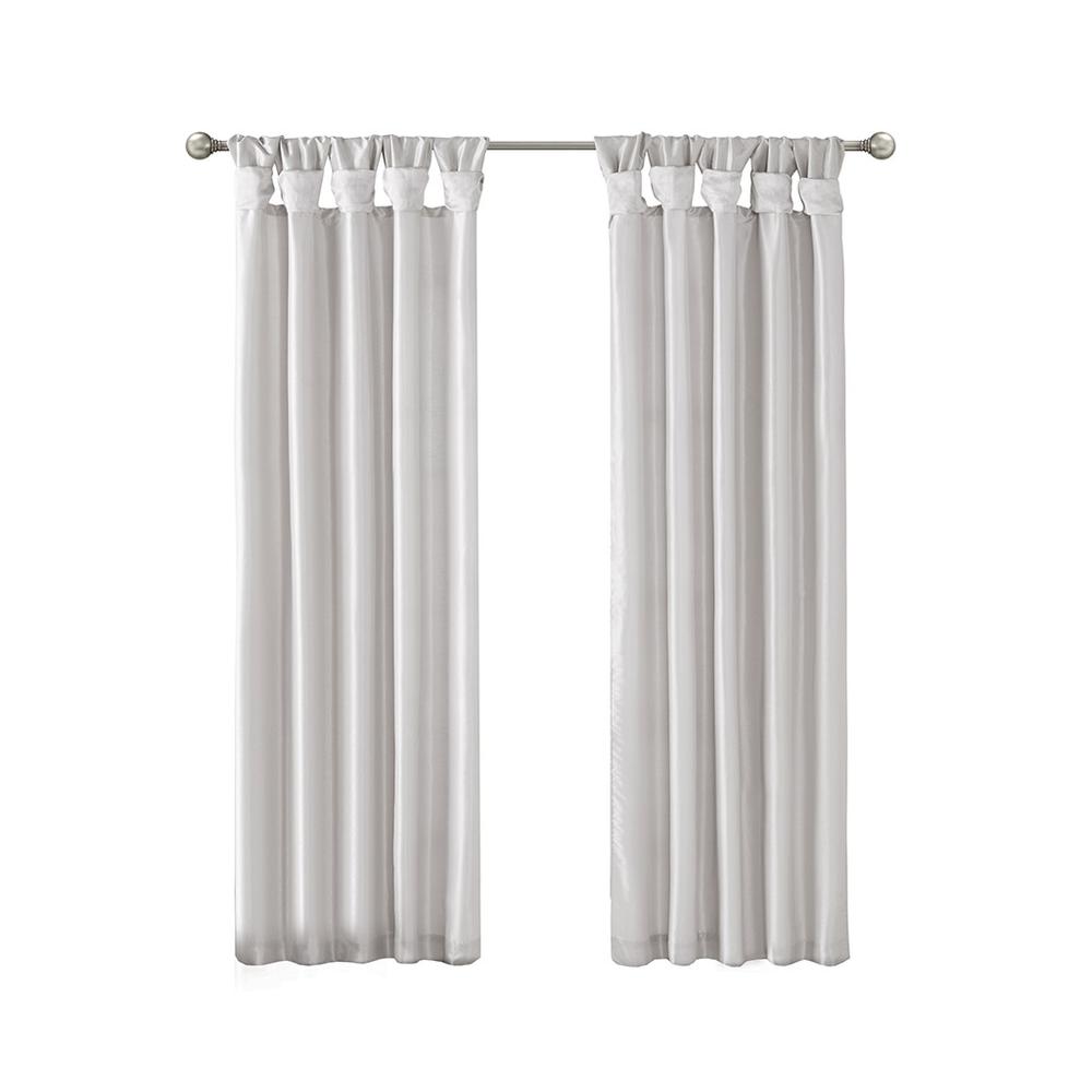 Twist Tab Lined Window Curtain Panel. Picture 2