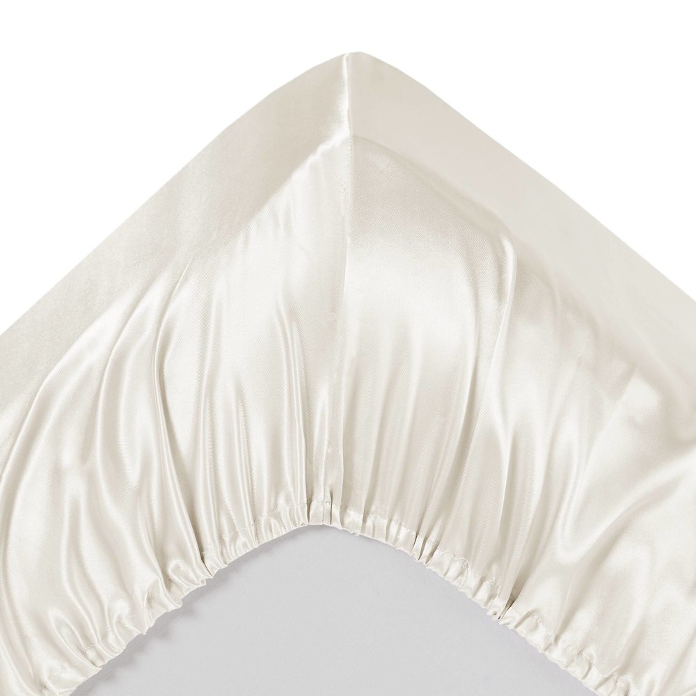 Satin Luxury 6 PC Sheet Set, Ivory color. Picture 3