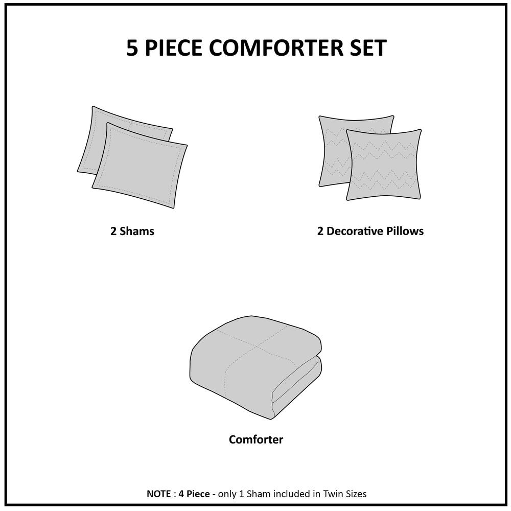 Bitter Creek Oversized Comforter Set, Grey/Brown color. Picture 5