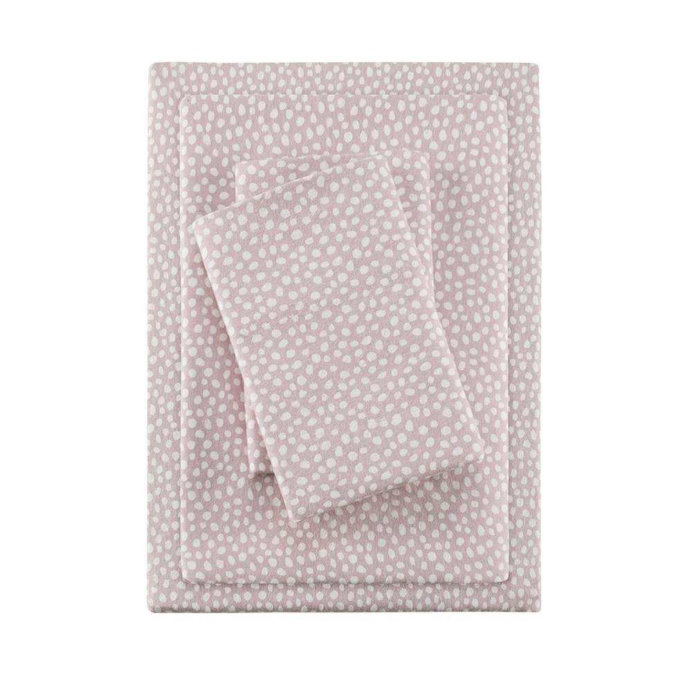 Cozy Flannel Printed Sheet Set, Blush Dots color. Picture 5