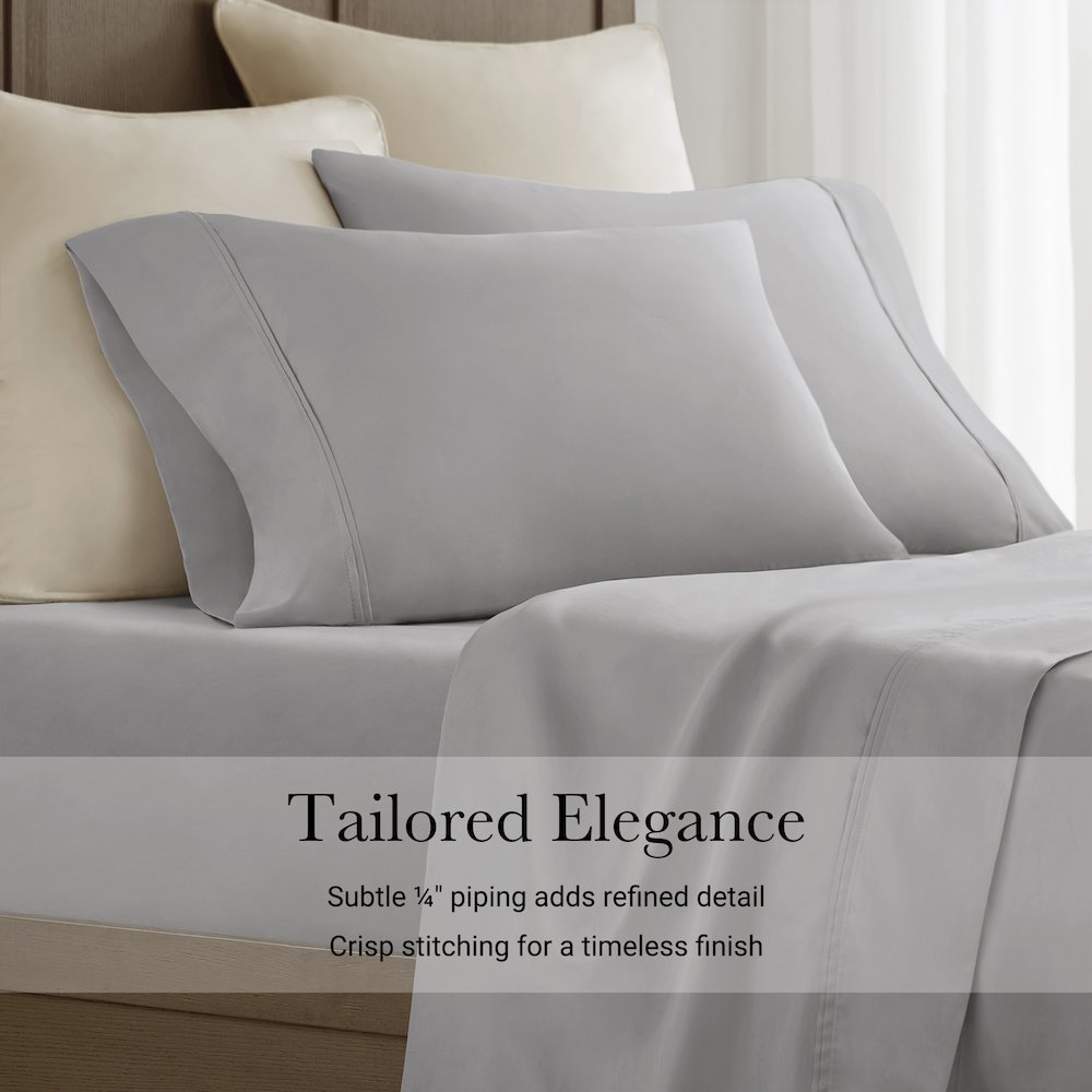 Sateen Sheet Set, Gray color. Picture 5