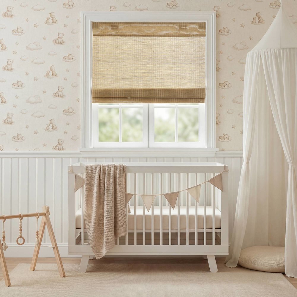 Nordic Woven Light Filtering Cordless Roman Shade. Picture 4
