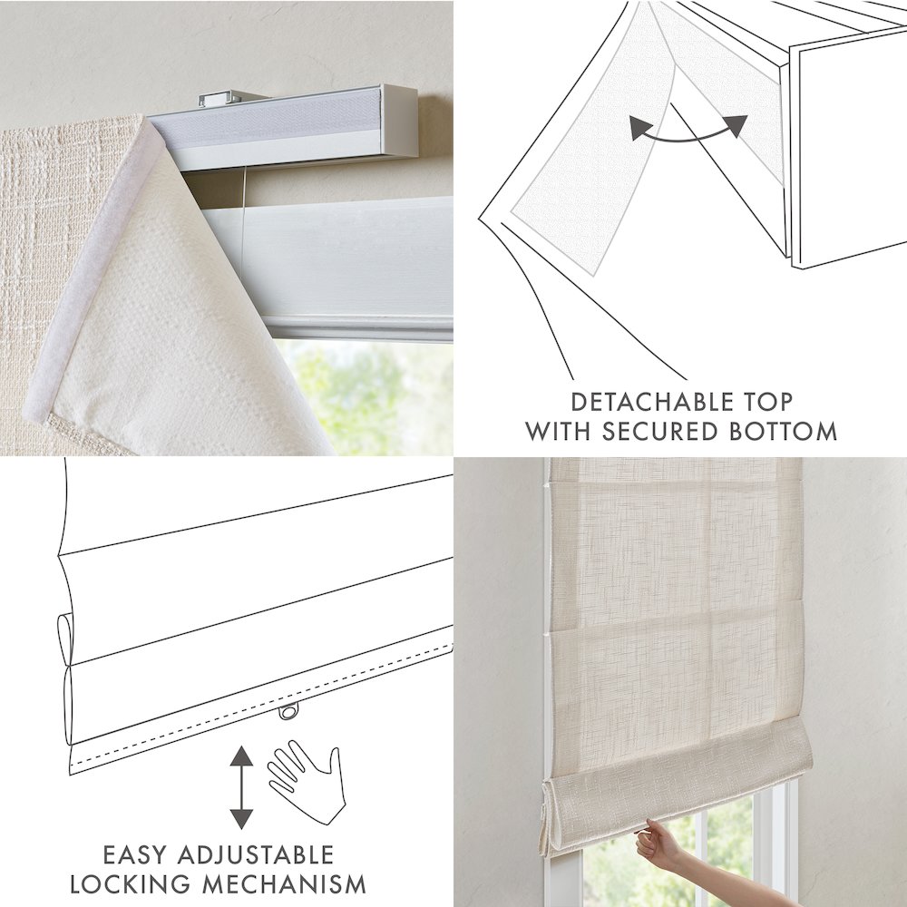 Quincy Cordless Roman Shade. Picture 5