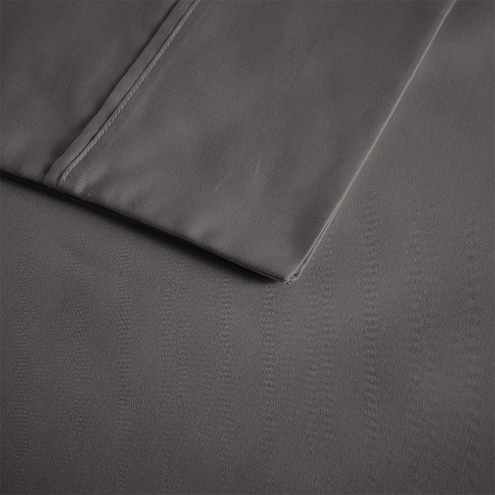 600 Thread Count Cooling Cotton Blend 4 PC Sheet Set, Charcoal color. Picture 5