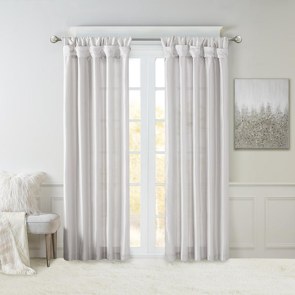 Twist Tab Lined Window Curtain Panel. Picture 4