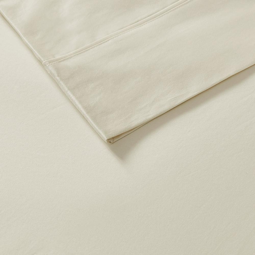 800 Thread Count Cotton Blend Sateen Sheet Set, Ivory color. Picture 1