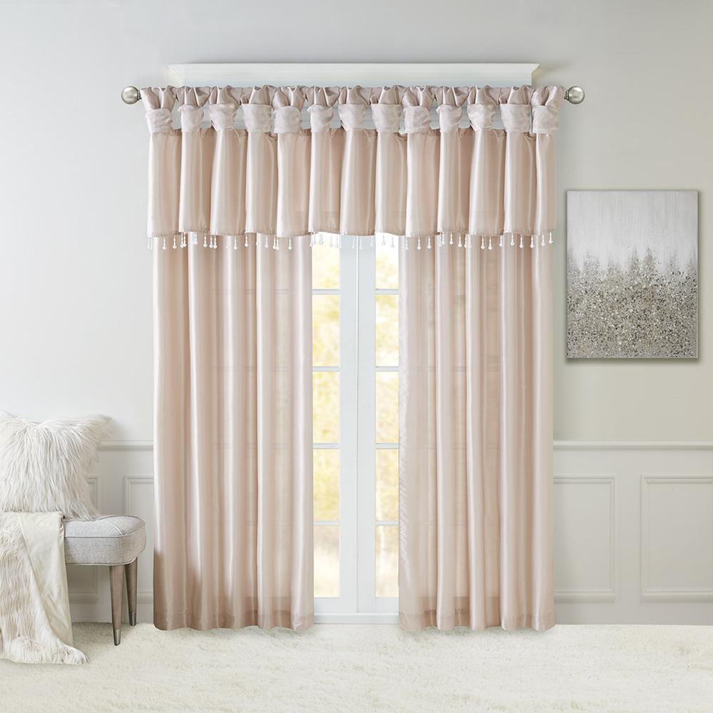 Twist Tab Lined Window Curtain Panel. Picture 3