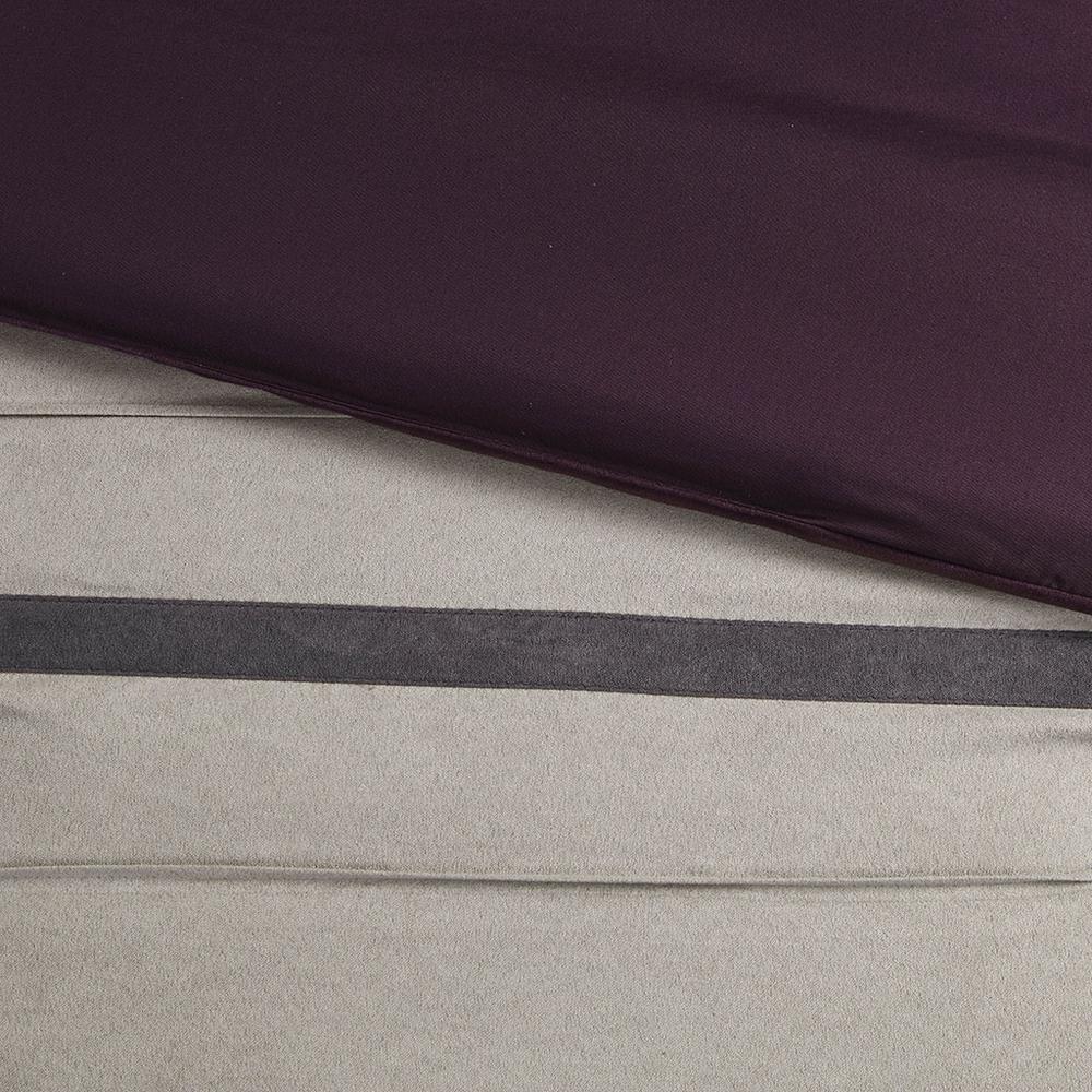Palmer 7 Piece Faux Suede Comforter Set, Purple color. Picture 3