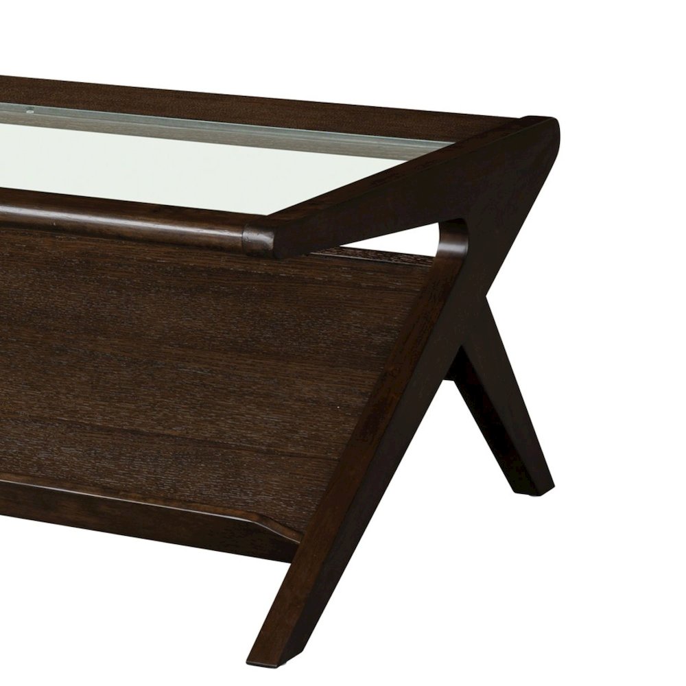 Rocket wood & tempered glass coffee table. Picture 3