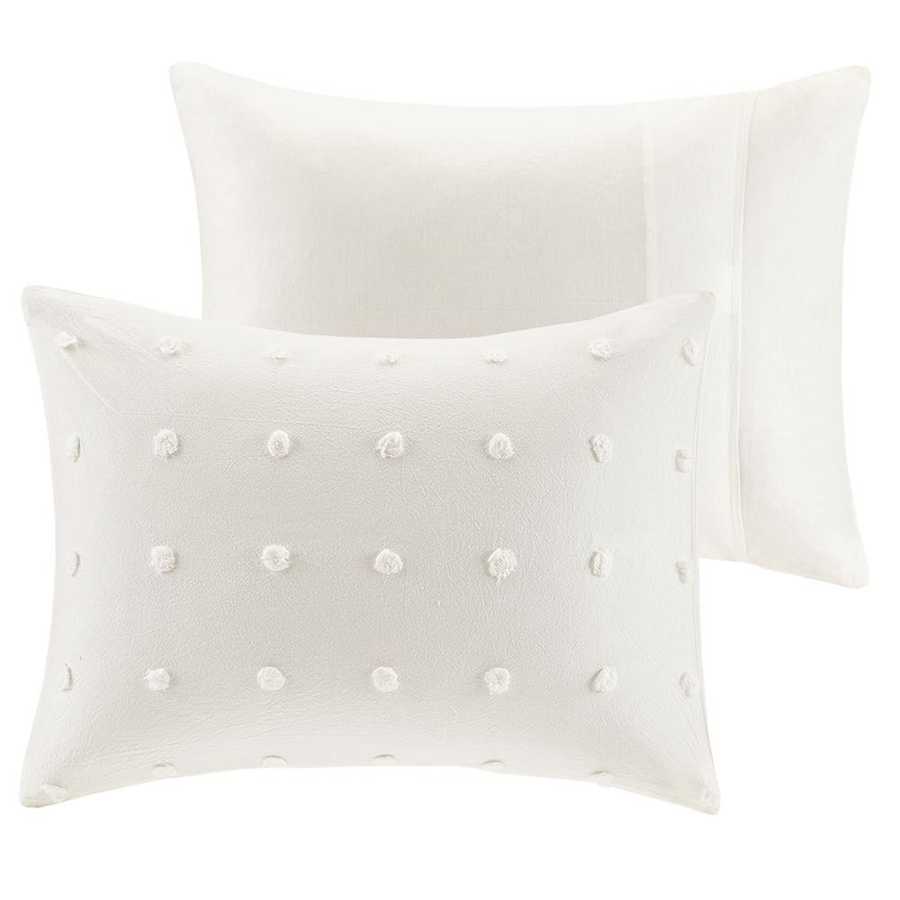 Cotton Jacquard Comforter Set with Euro Shams and Throw Pillows. Picture 1
