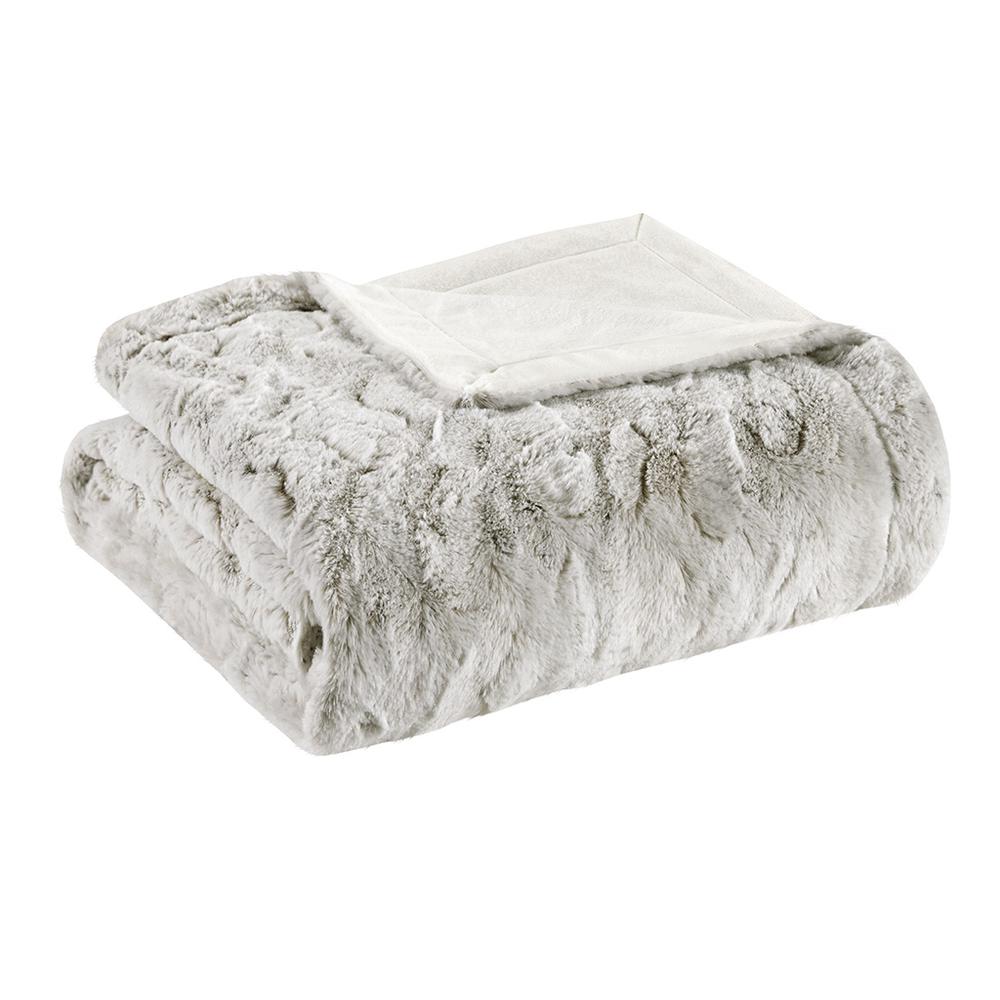 Zuri Snow Leopard Faux Fur Throw Blanket, Belen Kox. Picture 1