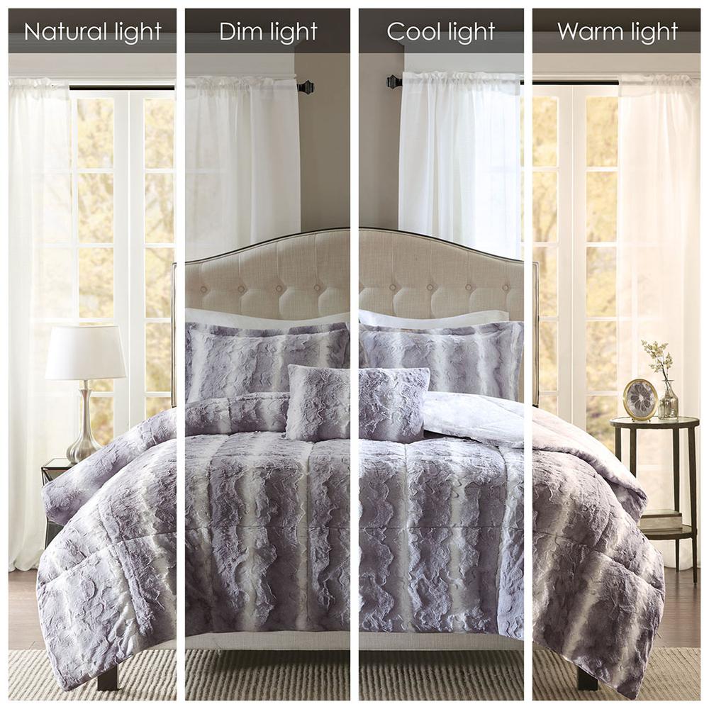 4PC Faux Fur Comforter Set. Picture 3