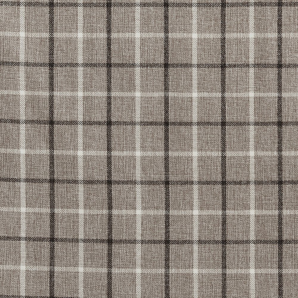 Plaid Faux Leather Tab Top Curtain Panel with Fleece Lining. Picture 3