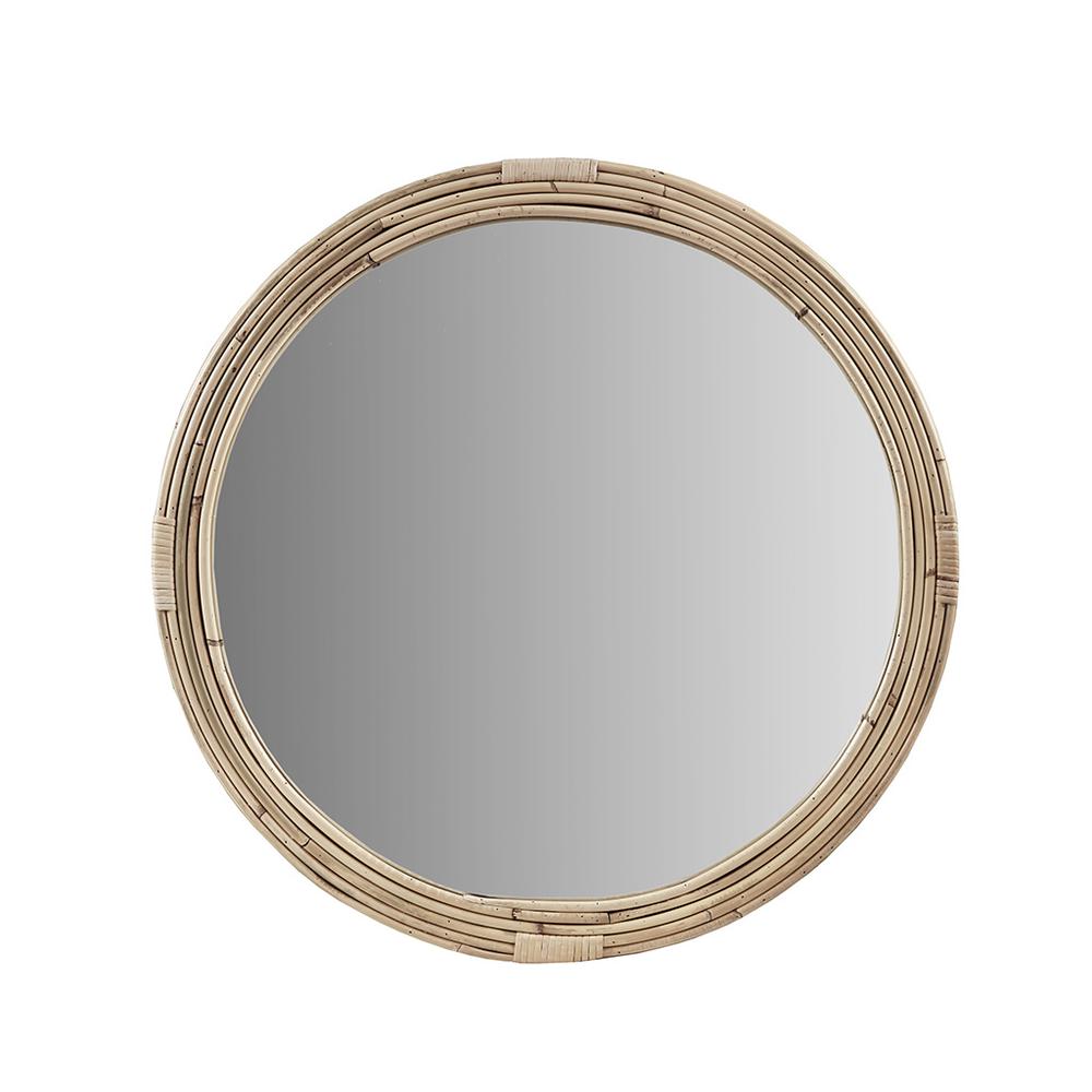 Natural Rattan Round Wall Mirror. Picture 4