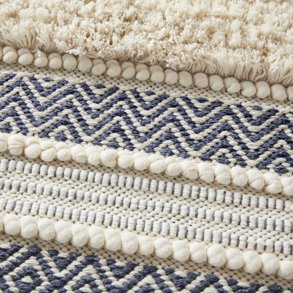 Asher Woven Texture Stripe Bath Rug. Picture 2