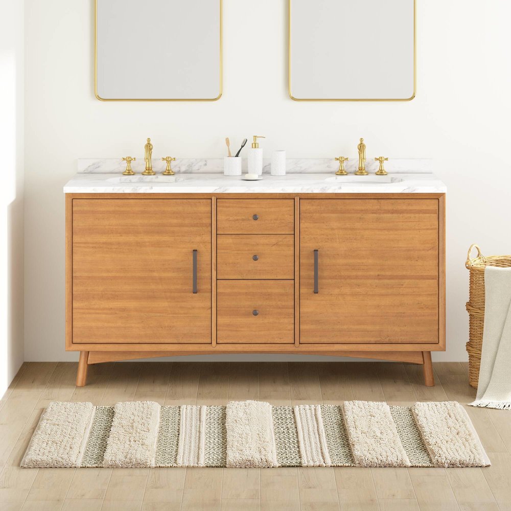 Asher Woven Texture Stripe Bath Rug. Picture 4