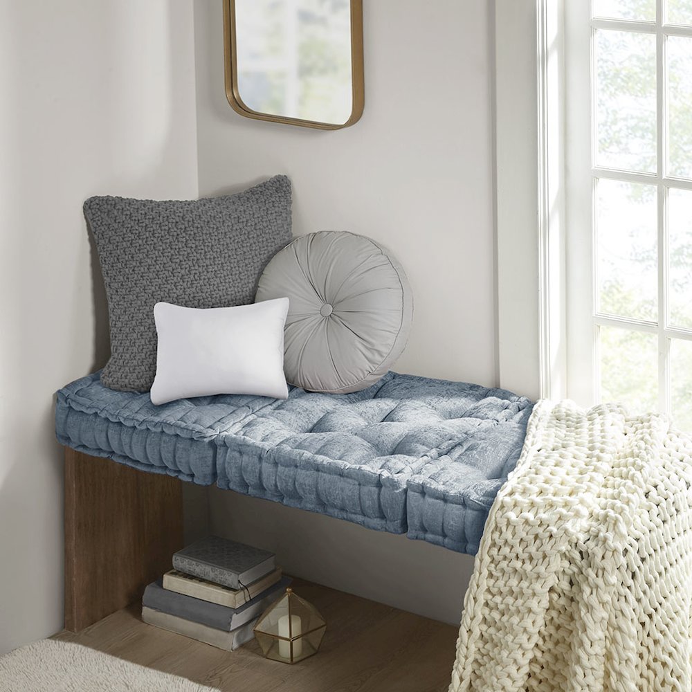 Poly Chenille Square Floor Pillow Cushion. Picture 1