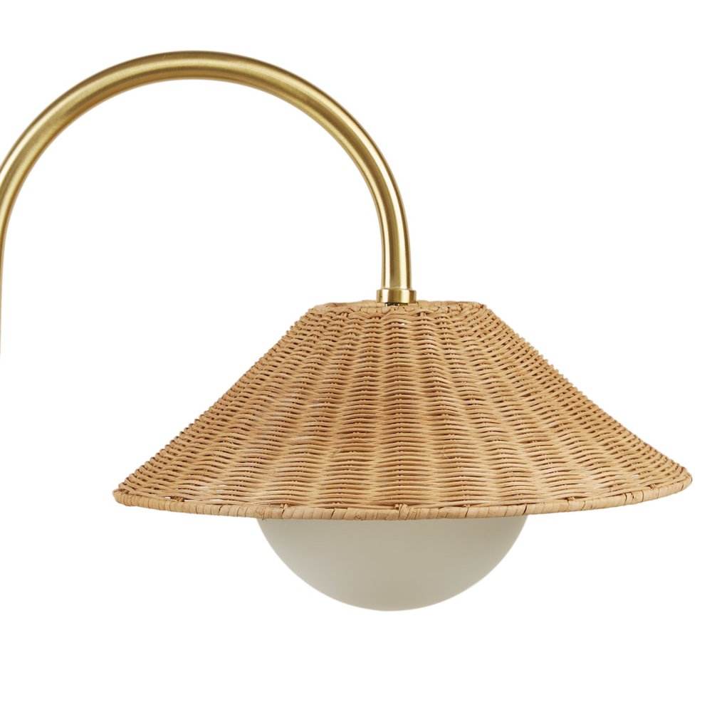 Rattan Weave Shade Floor Lamp. Picture 1