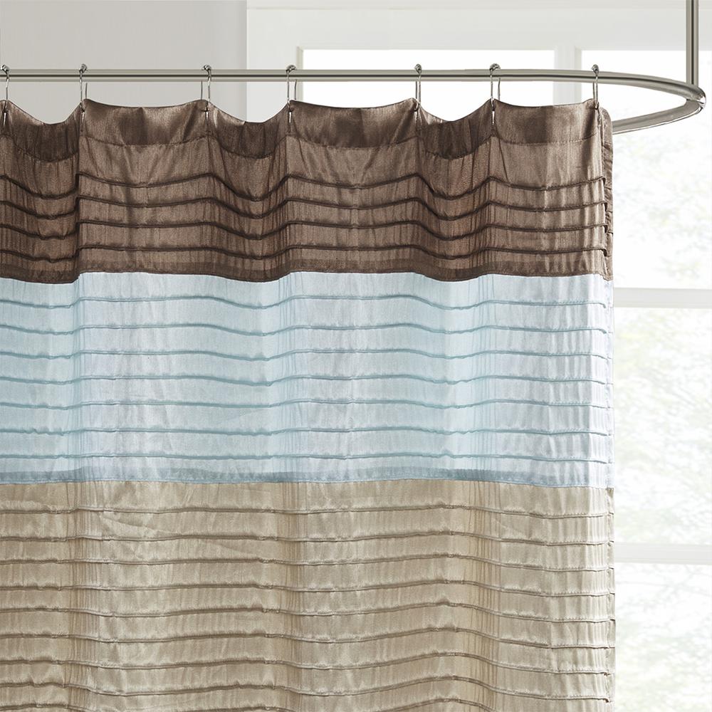 Faux Silk Shower Curtain. Picture 1