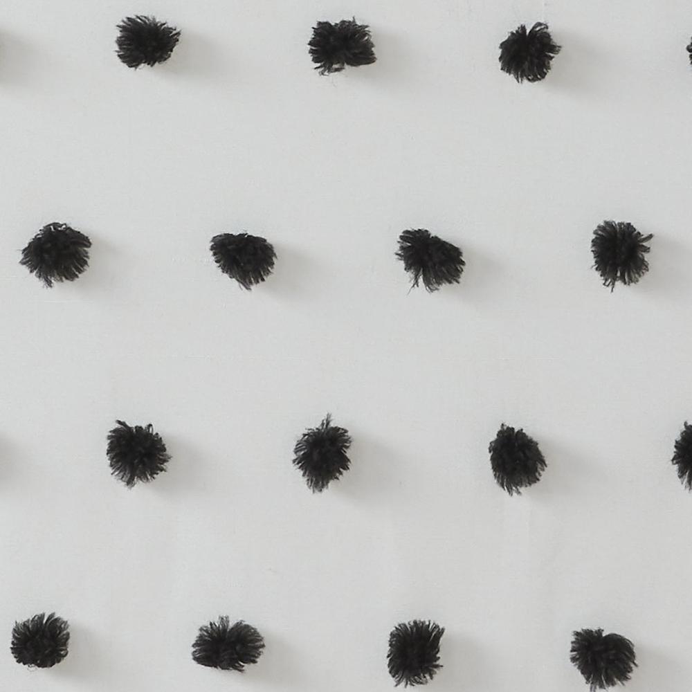 Black Pom Pom Clip Shower Curtain, Belen Kox. Picture 2